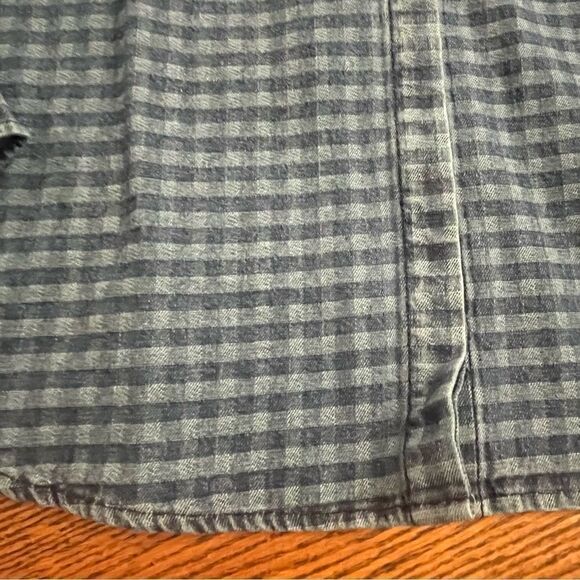 Sandrine Rose Gingham Button Down Shirt Size L Blue - Picture 4 of 6